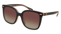 COACH HC8381U Damen-Sonnenbrille Vollrand Eckig Acetat-Gestell, schwarz