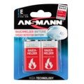 Ansmann, Alkaline 9V Block Rauchmelderbatterie - 2 Stück