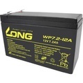 Kung Long Blei-AGM-Akku WP7.2-12A-F2, 12V, 7,2Ah nur für Standby, 6,3mm Kabelschuh
