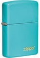 Zippo Flat Turquoise mit Logo