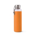 Glas Wasserflasche 0,6 Liter - orange