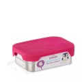 Affenzahn Edelstahl-Brotdose EULE 4-teilig in silber/pink