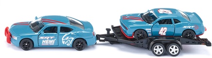 Siku, SUPER Dodge Charger mit Dodge Challenger SRT Racing, Spielfahrzeug