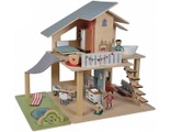 Eichhorn 100002505 - Puppenhaus mit 4 Zimmer, 3 Figuren, 25tlg.