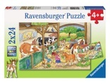 RAVENSBURGER Puzzle 2x24 Teile Fröhliches Landleben