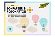 folia Tonpapier- und Fotokarton-Block TREND 60-teilig in bunt