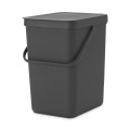 BRABANTIA, Brabantia - Abfallbehälter Sort & Go 25 L (Geeignet für 35 L Gebührensack) - Grau