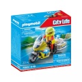 PLAYMOBIL, 71205 Notarzt-Motorrad mit Blinklicht, Konstruktionsspielzeug