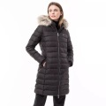 Tommy Jeans Steppmantel »TJW ESSENTIAL HOODED DOWN COAT«, mit Fellimitat, Logostickerei