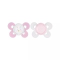 chicco Physio Comfort Silikon-Beruhigungssauger Girl rosa 0M+ 2 Stück - rosa/pink