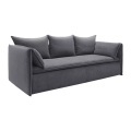 Vente-unique - Sofa 3-Sitzer - Mit Schlaffunktion - Cord - Graublau - TEODORA, One Size