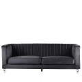 Beliani 3-Sitzer Sofa Samtstoff schwarz ARVIKA