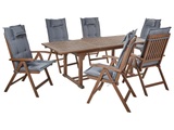 Gartentisch Set aus Akazienholz Rustikal AMANTEA Gartentisch Set aus Akazienholz Rustikal AMANTEA