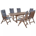 Gartentisch Set aus Akazienholz Rustikal AMANTEA Gartentisch Set aus Akazienholz Rustikal AMANTEA