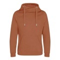 Cross Neck Kapuzenpullover Unisex Dunkelorange M