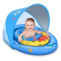 Activity-board, Schwimmring Baby mit UPF50+ Sonnenschutzdach & Spielzeug, Schwimmhilfe Baby für den Pool, Kleinkind Multicolor