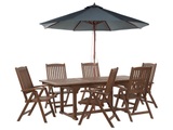 Beliani, Gartentisch Set aus Akazienholz Rustikal AMANTEA Gartentisch Set aus Akazienholz Rustikal AMANTEA