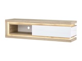 Tv-möbel - 1 Schublade & 1 Ablagefach - Mit Led-beleuchtung - Mdf - Holzfarben Und Weiß Lackiert - Flarancia Unisex Beige ONE SIZE