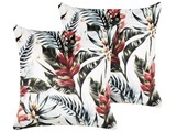 Beliani, Kissen 2er Set aus Samtstoff Boho EDELWEISS Kissen 2er Set aus Samtstoff Boho EDELWEISS