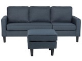 Beliani Sofa mit mobiler Ottomane AVESTA dunkelgrau
