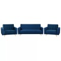 Beliani Sofa Set Samtstoff marineblau ABERDEEN