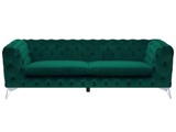 Beliani, Beliani 3-Sitzer Sofa Samtstoff grün SOTRA
