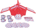 Toys Gepunktetes Teeservice Set + Pickkkorb