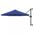 Sonnenschirm Wandmontage mit Metallmast 300 cm Blau