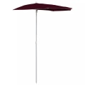 vidaXL Halb-Sonnenschirm mit Mast 180x90 cm Bordeauxrot