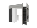 Vente-unique, Hochbett mit Schreibtisch Kleiderschrank NICOLAS II Hochbett mit Schreibtisch Kleiderschrank NICOLAS II