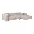 Großes Ecksofa - Ecke rechts - melierter Stoff - Beige - POGNI Großes Ecksofa - Ecke rechts - melierter Stoff - Beige - POGNI