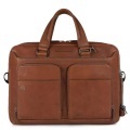 Piquadro Black Square - 15 Zoll Kurzgriff-Tasche in Braun