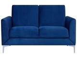 Beliani 2-Sitzer Sofa Samtstoff marineblau FENES