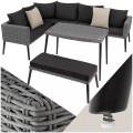 Rattan Lounge mit Aluminiumgestell Pula Rattan Lounge mit Aluminiumgestell Pula