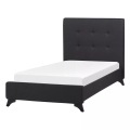Beliani Polsterbett schwarz Lattenrost 90 x 200 cm AMBASSADOR