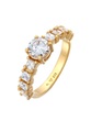 Ring Zirkonia Verlobung Eternity 925 Silber Unisex Gold 54mm