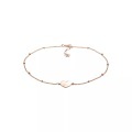 Fußschmuck Herz Kugelkette Damen Goldrosa 22cm