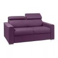 LINEA SOFA - Schlafsofa 2-Sitzer - Liegefläche: 120 cm - Matratzenhöhe: 14 cm mit Memory Schaum - Stoff - Violett - VIZIR, One Size
