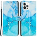 iPhone 14 Pro Max - Leder Hülle blue Marble