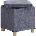 MID.YOU Hockerbank in textil hellgrau , Sizos M , 38x40x38 cm , Webstoff , Truhe im Sitz , 000657023702