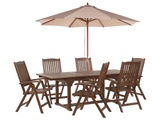 Gartentisch Set aus Akazienholz Rustikal AMANTEA Gartentisch Set aus Akazienholz Rustikal AMANTEA