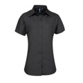 Popeline Bluse Arbeitshemd, Kurzärmlig Damen Schwarz 48