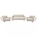 Beliani - Wohnzimmer Set aus Polyester Minimalistisch ALNES, One Size, Perle