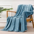 Alopini - Kuscheldecke Superweiche und warme Fleecedecke für Sofa, Couch Bett mit Waffelmuster, kuschelige & gemütliche Decke, One Size, Blau