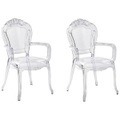 Beliani Esszimmerstuhl transparent 2er Set VERMONT II