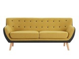 Sofa 3-Sitzer - Stoff - Anthrazit & Gelb - SERTI II Sofa 3-Sitzer - Stoff - Anthrazit & Gelb - SERTI II