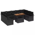 VidaXL - Garten-sofa-set poly-rattan, One Size, Schwarz
