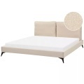 Bett mit Lattenrost aus Bouclé Klassisch MELLE Bett mit Lattenrost aus Bouclé Klassisch MELLE