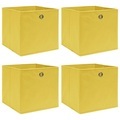 vidaXL Aufbewahrungsboxen 4 Stk. Gelb 32×32×32 cm Stoff