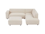 Großes Ecksofa & Hocker - Ecke rechts - Cord - Beige - BORORE Großes Ecksofa & Hocker - Ecke rechts - Cord - Beige - BORORE
